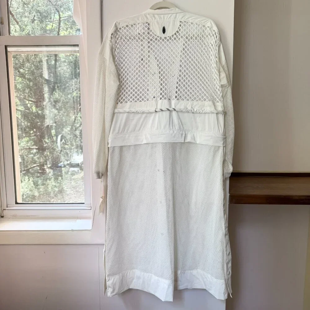 NWT Free People Movement Mesh Convertible Trench Jacket White Small